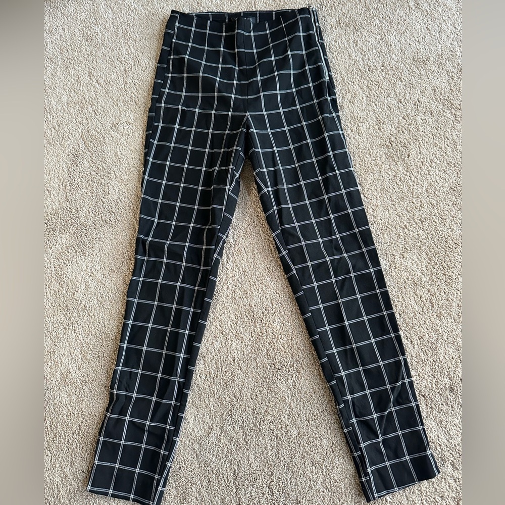Dynamite Black and White Plaid Pants